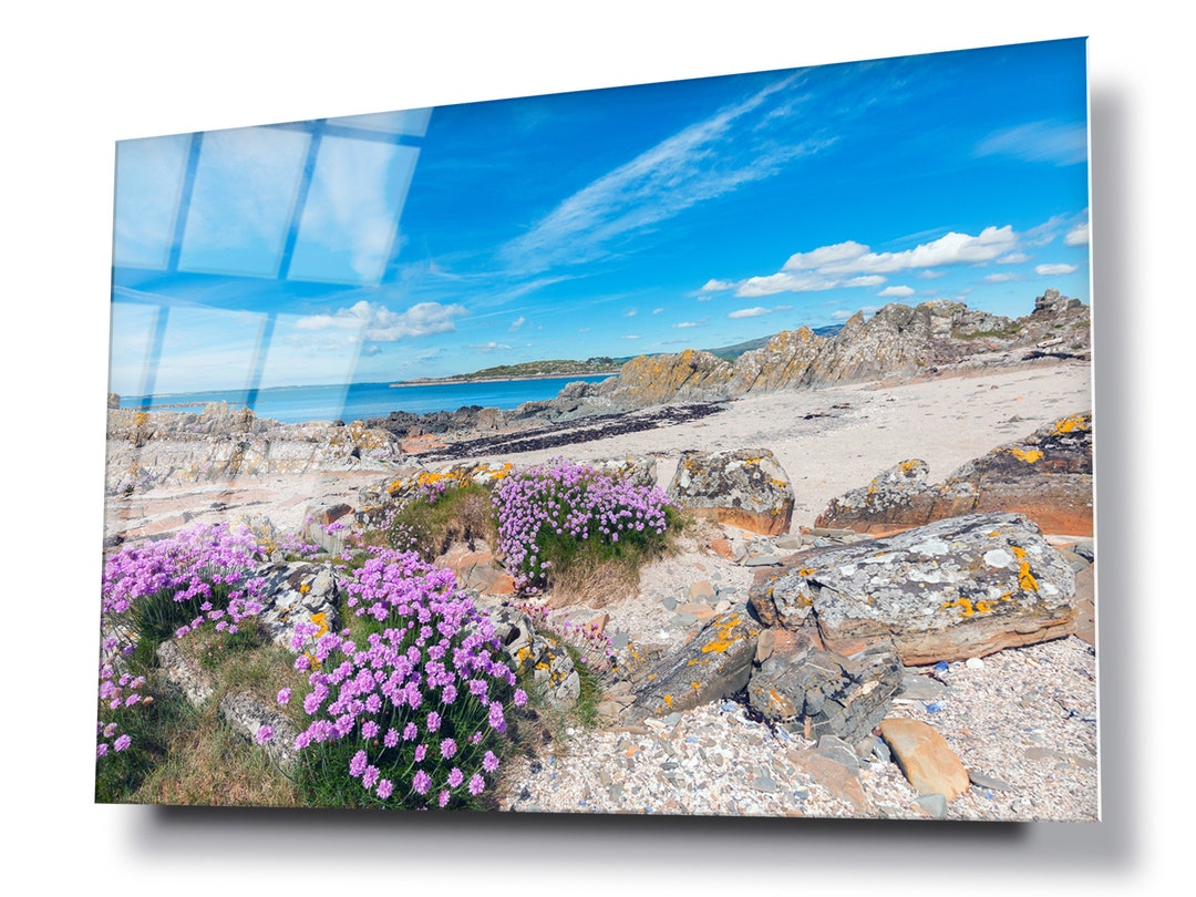 Carrick Bay Beach Glass Wall Art, HD Digital Print on Glass Poster Wall