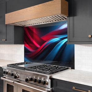 Abstract Light Wave Art Kitchen Splashback – Heat Resistant, Toughened Glass