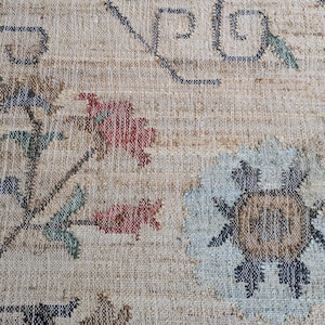 Handwoven Jute Rug 8x10ft: Cottagecore Floral, Boho Decor