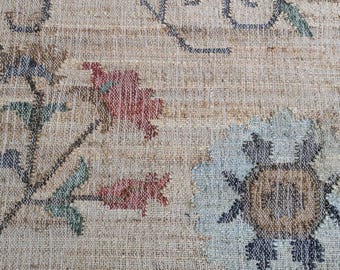 Handwoven Jute Rug 8x10ft: Cottagecore Floral, Boho Decor