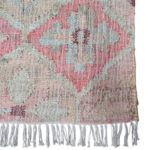 Handwoven Jute Rug: Geometric Hexagon Boho Style, Natural Fibers