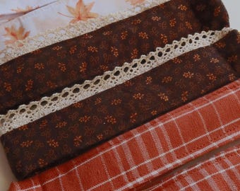 Handmade Fall Fabric Wristlet Keychain | Autumn Leaf, Plaid, Floral Designs