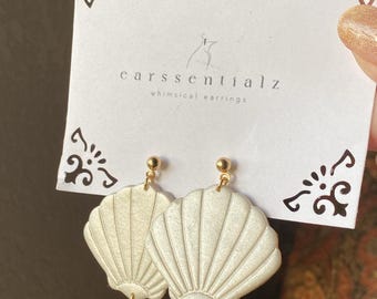 Parelzeeschelp, hanger schelp, gouden strand, op zeemeermin geïnspireerde sieraden, oorbellen zomer oceaan