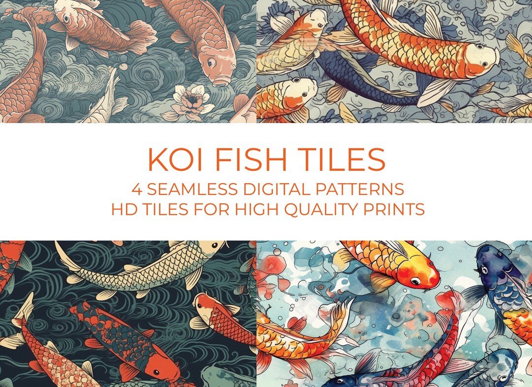 Koh Fish Pattern Koi Fish Digital Pattern - High Quality Print - Etsy