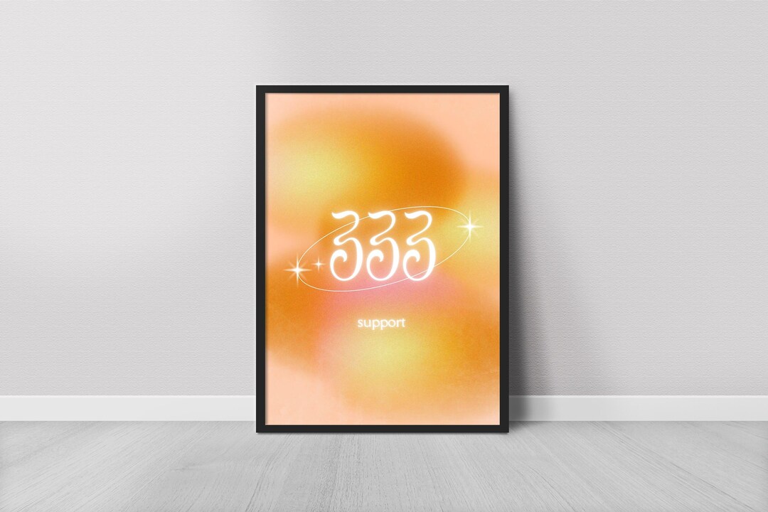 333 Support | Angel Number Printable Poster | Spiritual Wall Art ...