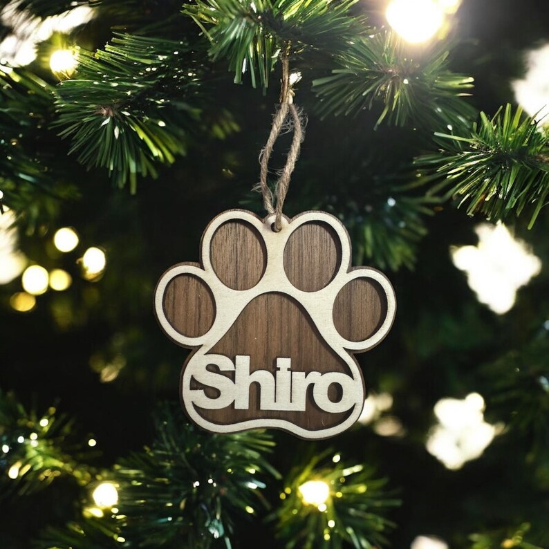 Wooden Dog Ornament With Name Dog Ornaments Christmas Decor Pet Decor