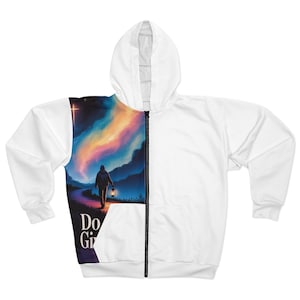 Cosmic Starry Night Zip Hoodie: Vibrant Festival Outerwear