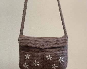 Modello all'uncinetto / Borsa a tracolla a fiori / Modello di borsa a tracolla all'uncinetto / Download digitale PDF