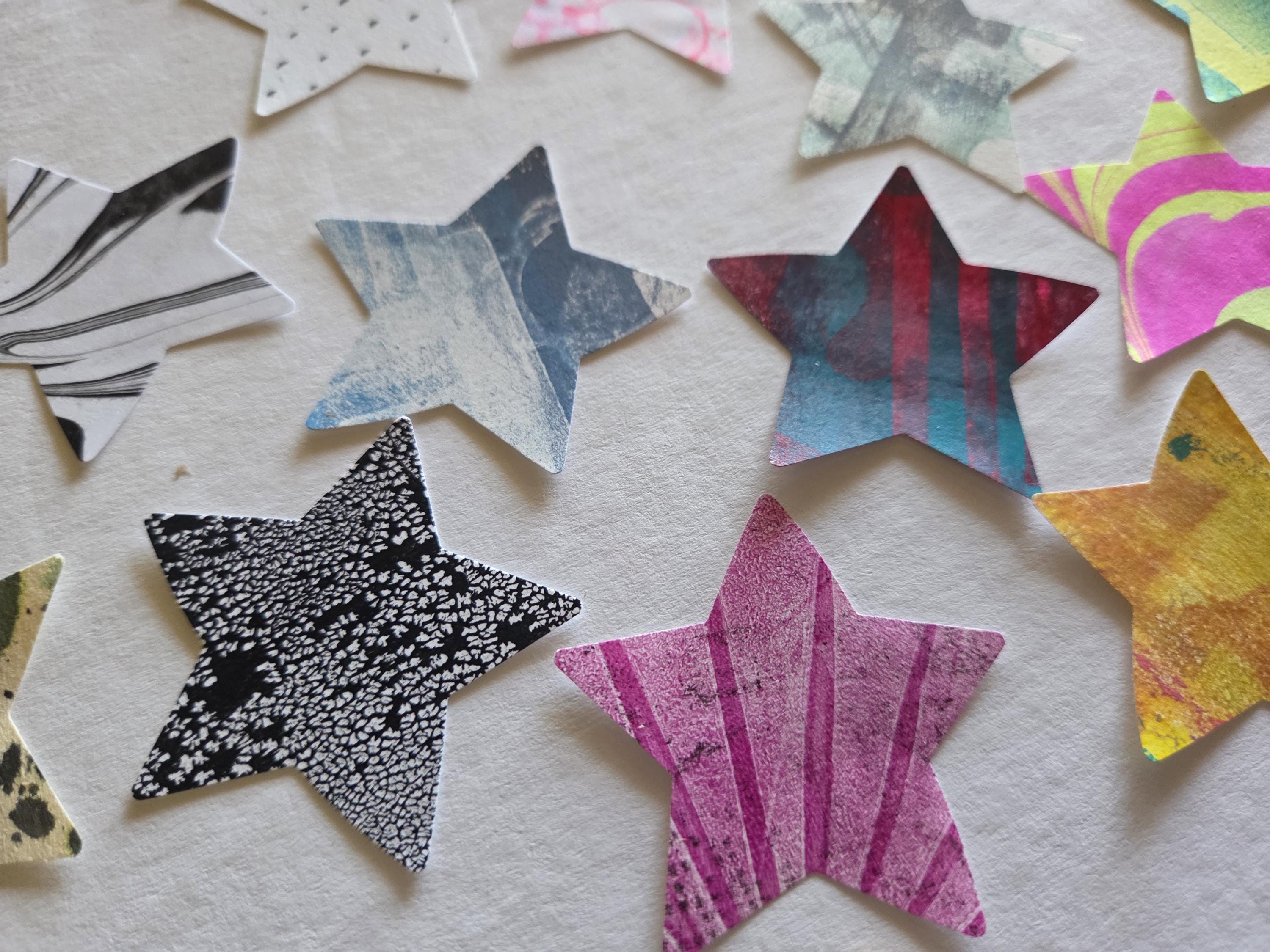 Hand-painted Stars | Paper Punched | 40 Pieces | 3 Sizes | Original Art ...