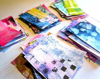 Rainbow Grunge Hand-Painted Papers | 20+ Original Pieces | Up to 5x4"