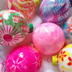 Hand-Painted Abstract Ornaments – One-of-a-Kind Holiday Art