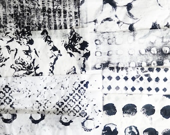 Monochrome Transparent Papers | Collage Layering | Grunge Texture Pattern | 2 Sizes