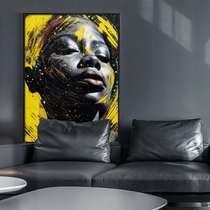 black woman art , African art , printable art , wall art printable , digital wall art , extra large wall art , colorful wall art