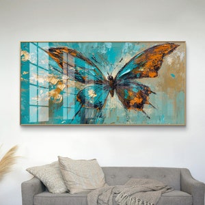 Vibrant Butterfly Abstract Art | Colorful Textured Wall Art | Modern Butterfly Canvas Print | Digital download.