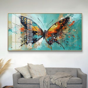 Vibrant Butterfly Abstract Art | Colorful Textured Wall Art | Modern Butterfly Canvas Print | Digital download.