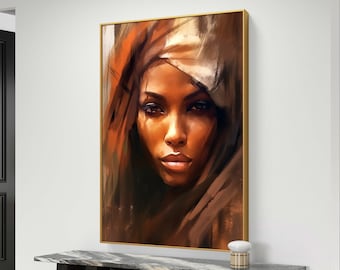 Abstract Woman Portrait Painting: Modern Wall Art (Instant Download)