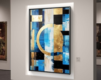 Contemporary Printable Wall Art, Geometric Abstract Painting, Digital Download