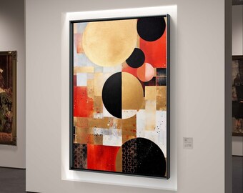 Contemporary Printable Wall Art, Geometric Abstract Painting, Digital Download