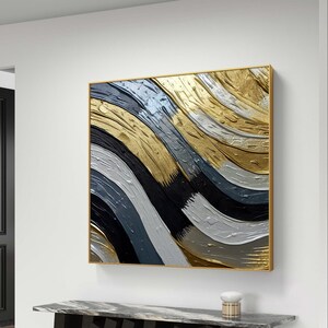 Black and white gold abstract art oil paintingl Print | Wall Art, Printable, Digital Download, Line Art, Home Decor, Drawing, Minimalist II