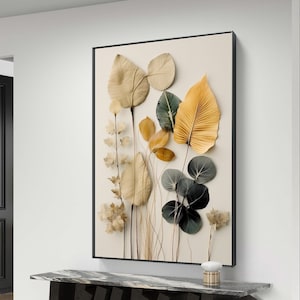 Flowers Art Print, Boho Home Decor, Printable Wall Art, Botanical Poster, Earthy Wall Decor, Neutral Wall Art, Botany Beige Print