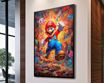 Super Mario's Graffiti Adventure poster | Digital Download | Wall Art | Home Decor | artwork | printable