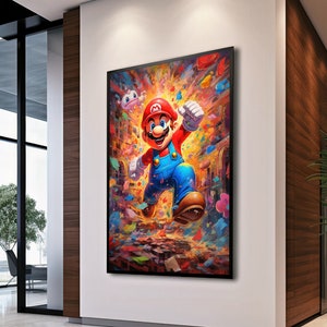 Póster de Super Mario's Graffiti Adventure / Descarga digital / Arte de pared / Decoración del hogar / Obra de arte / Imprimible