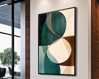 Contemporary Printable Wall Art, Geometric Abstract Painting, Digital Download
