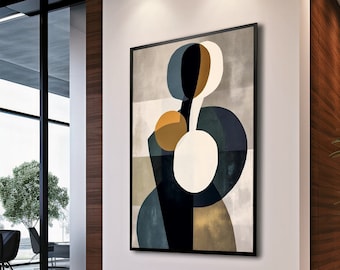 Art mural contemporain imprimable, peinture abstraite géométrique, téléchargement numérique