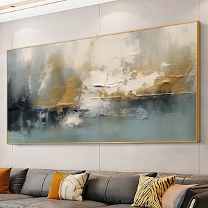 Large Abstract Collage Painting: Neutral Modern Wall Art (Digital Download)