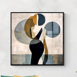 Large Abstract Geometric Wall Art Print, Brown Beige Printable Art, Modern Abstract Home Decor, Large Abstract Geometric Painting