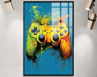 Abstract Game Controller Art Print – Colorful Playstation Decor (Digital Download)
