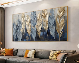 Abstract Feather Canvas Wall Art: Modern Home Decor (Digital Download)