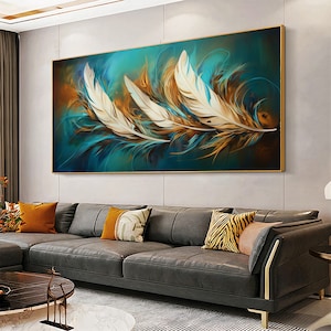 Wall Art Canvas Painting Abstract Feather Posters and Prints Pictures for Living Room Modern Cuadros Home Decoration