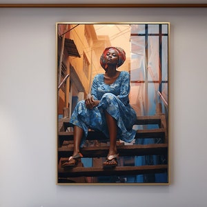 Black art, Black woman art, African American Art, Black Girl Art, Canvas wall art, Modern Wall Art, Fashion Woman Art, Abstract woman ar