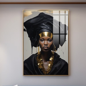 Colorful African Woman Canvas Art, African American Art, Modern art print, Fashion Decor, wall decor African, Wall Art