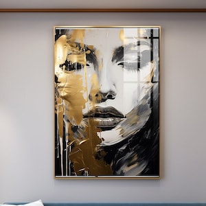 African woman art , gold and white poster ,Extra large wall art ,Digital wall art , Printable wall art , Download digital art
