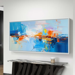 Vivid Impressions Abstract Canvas - Colorful Acrylic Paint Strokes for Dynamic Home Decor