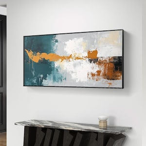 Teal and Ochre Abstract - Modern Art Digital Download