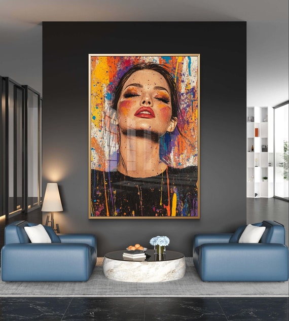 デジタルアート作品 抽象的な人物画 生き生きとした女性の肖像：抽象現代アート（デジタルアート） - Etsy 日本