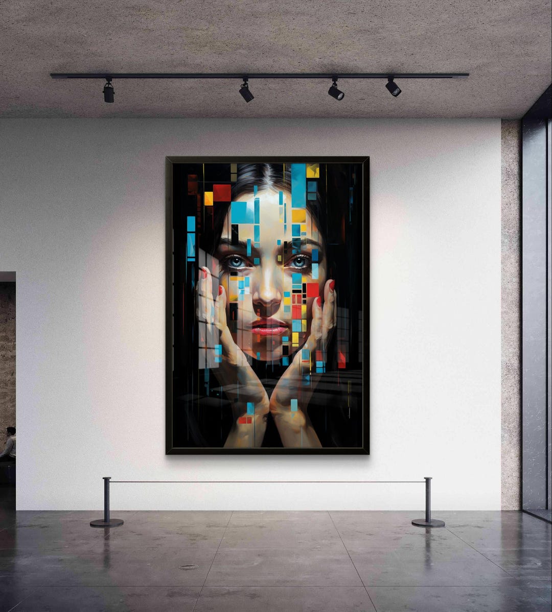 Digital Mosaic Portrait - Modern Woman Abstract Wall Art - Etsy