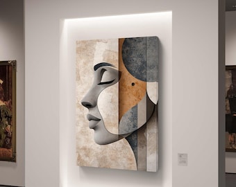 Textured Abstract Female Portrait - Digital Wall Art