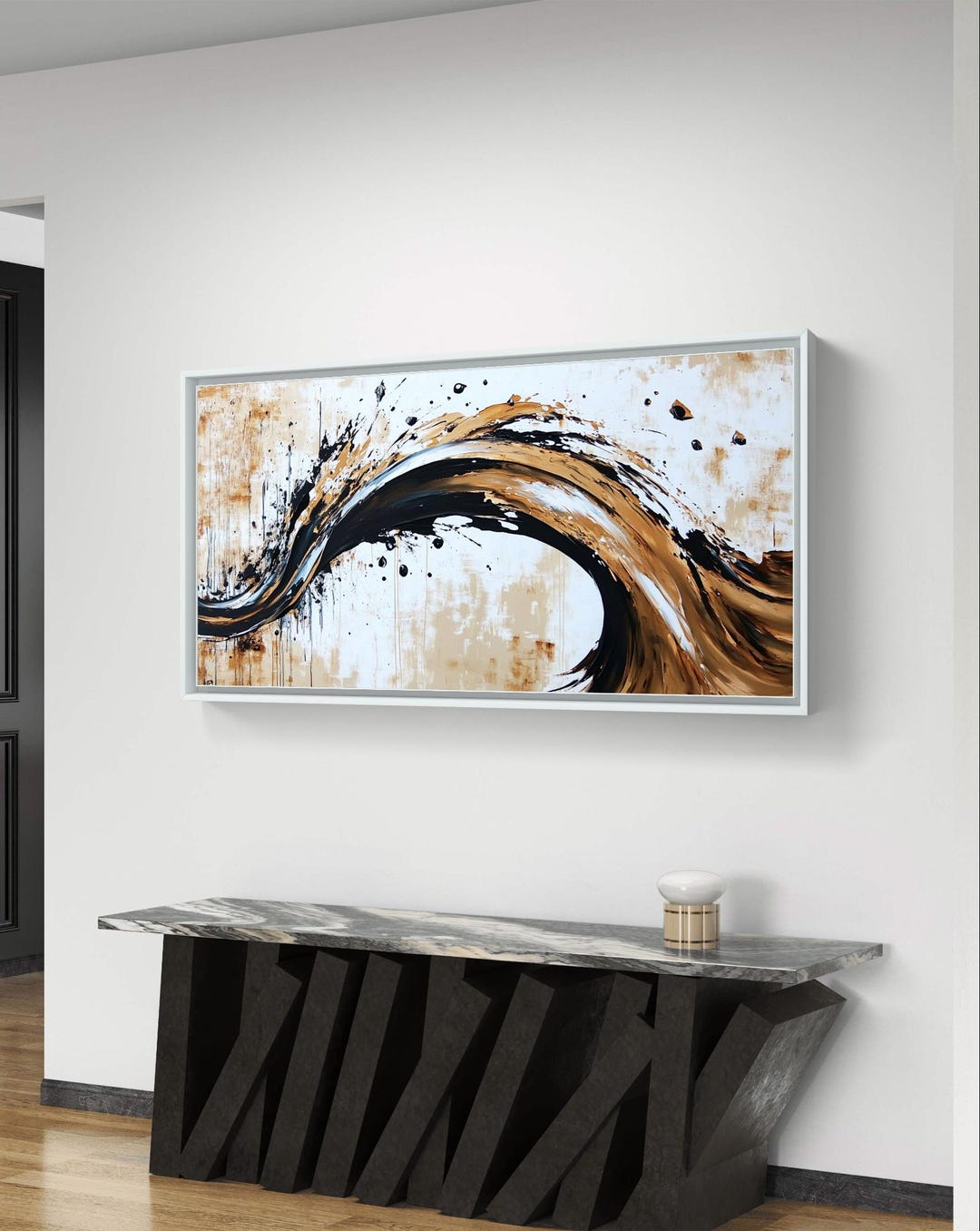 Energy Wall Graphics Abstract Wave Energy Wall Art - Bold Digital Brushstroke Decor - Etsy