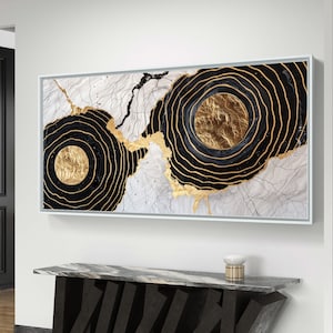 Golden Swirls Abstract Art - Digital Print, Luxurious Marble Texture with Gold Leaf, Instant Download Wall Art, Modern Home Decor, Printable