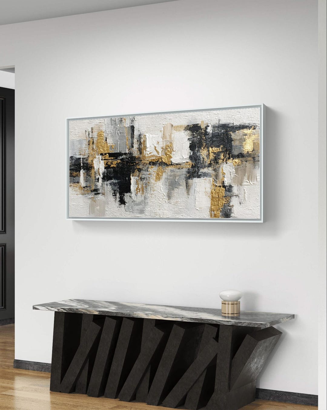 Gold and Black Textured Abstract Painting - Digital Download - Etsy