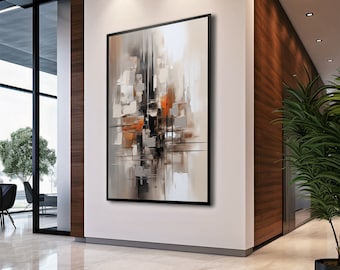 Contemporary Printable Wall Art, Geometric Abstract Painting, Digital Download