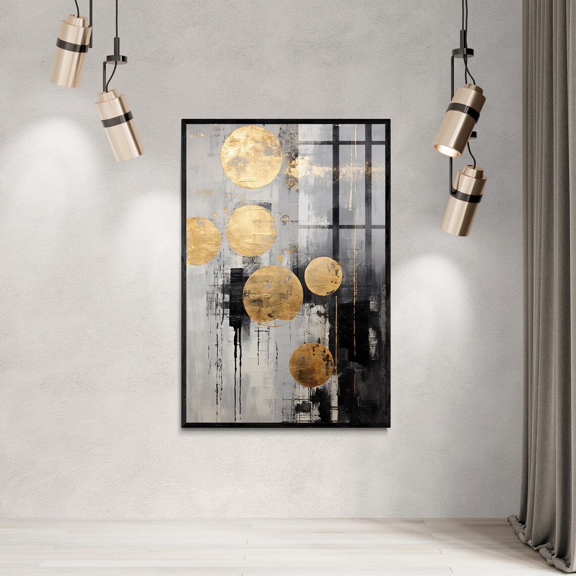 Neutral Wall Art, Black, White & Gold, Modern Wall Prints, Black ...