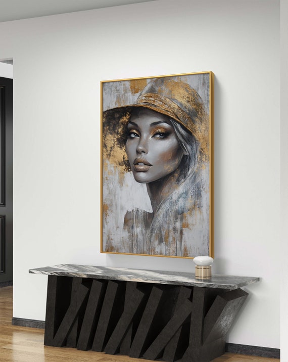 Original Portrait Painting Woman Female Modern Portrait Painting For