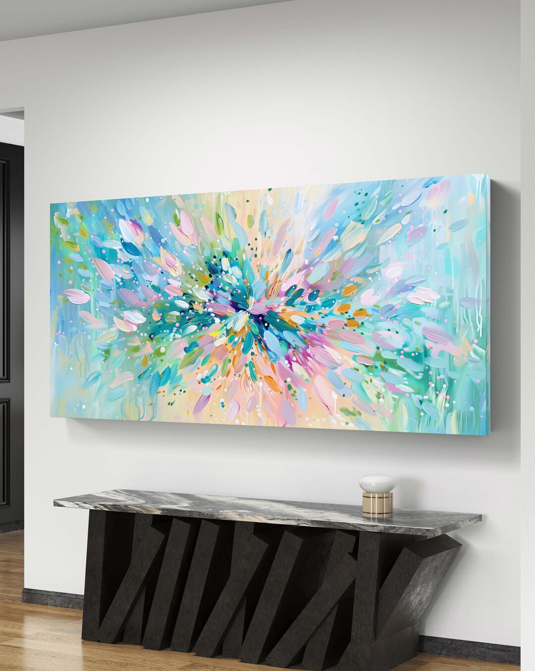 Explosion Decor Floral Explosion Abstract Art Printable - Vibrant Pastel Wall Decor ...
