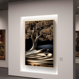 Golden Tree of Life Art Print: Luxurious Home Decor (Digital Download)