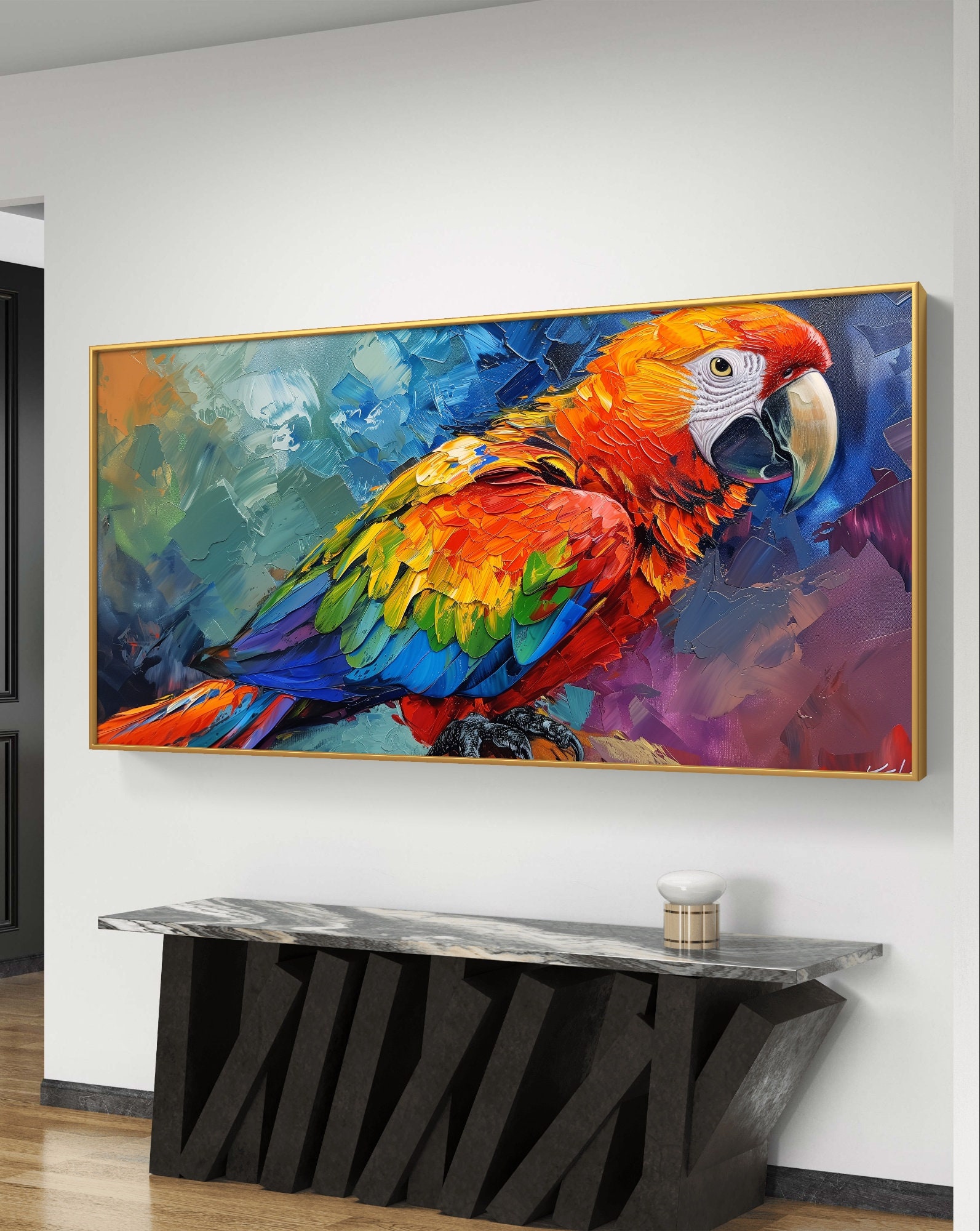 Abstract Macaw Art: Tropical Parrot Painting (digital Print) - Etsy